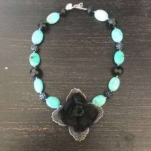 Turquoise and Black Necklace
